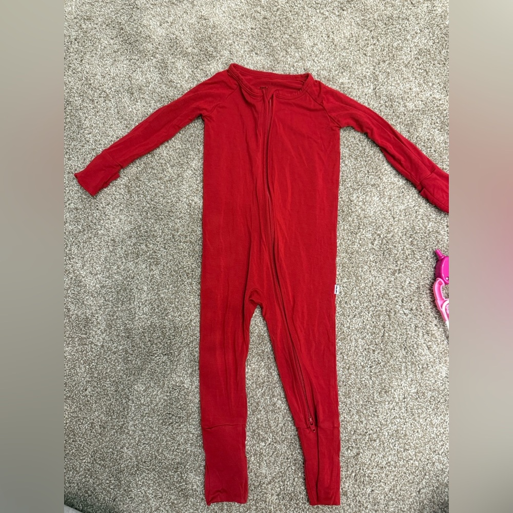 Little Sleepies holiday red Zippie